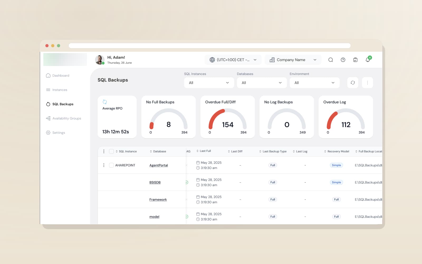Operations Admin Dashboard